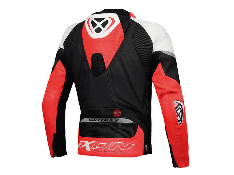 Ixon Vortex 3 Black White Red Leather Road Jacket Size 2XL