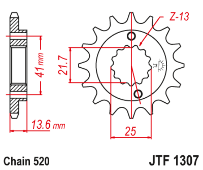 JT Sprockets Front OE Steel T14