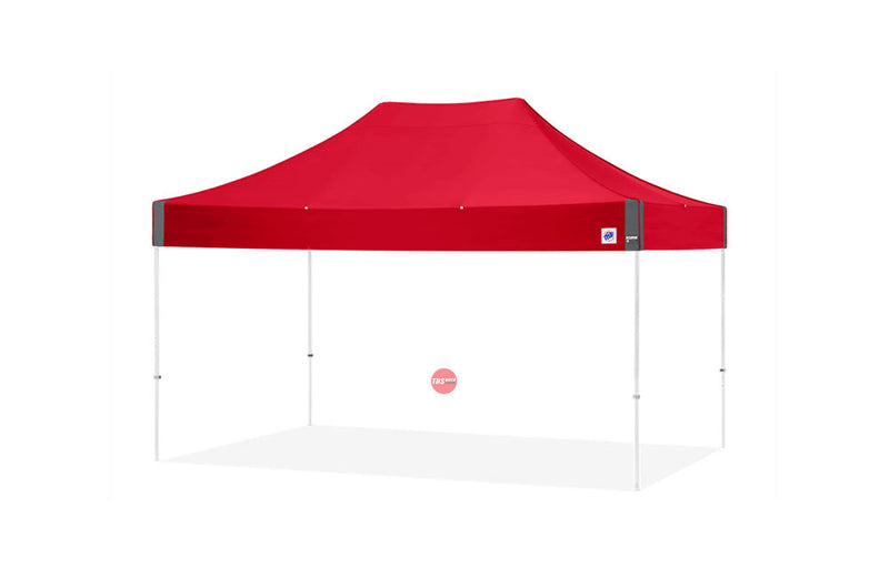 E-Z Up 3x4.5m Eclipse White Frame Red Top + Stakes