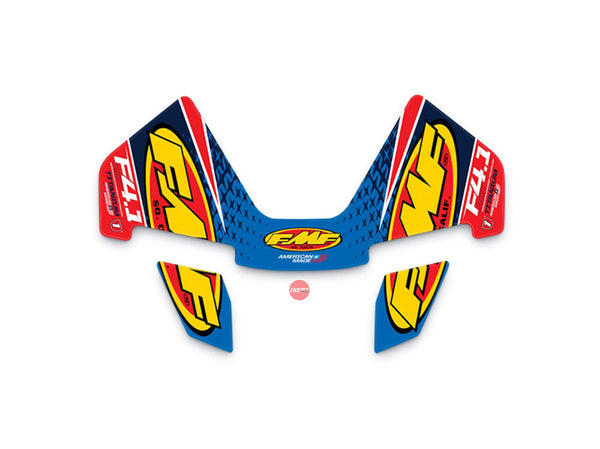 FMF 4.1 RCT Muffler Sticker Set Titanium Blue Carbon Cap