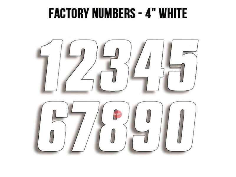 Factory Effex FACTORY NUMBER 4 INCH 2 3 PACK WHITE 100mm