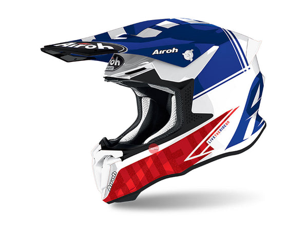 Airoh Twist 2.0 Tech Blue Gloss MX Helmet Size Medium 57 58cm