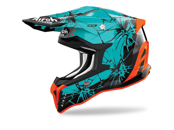 Airoh Strycker Crack Gloss MX Helmet Size Small 55 56cm