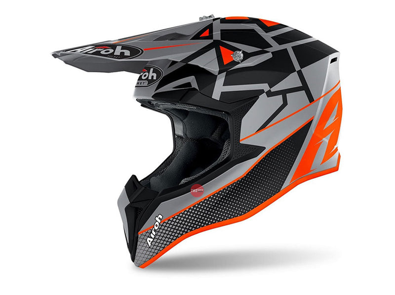 Airoh Wraap Mood Matt Orange MX Helmet Size Youth XS 53 54cm