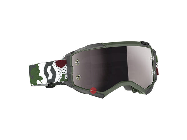 Scott Fury Goggle Dark Green/White Silver Chrome Works