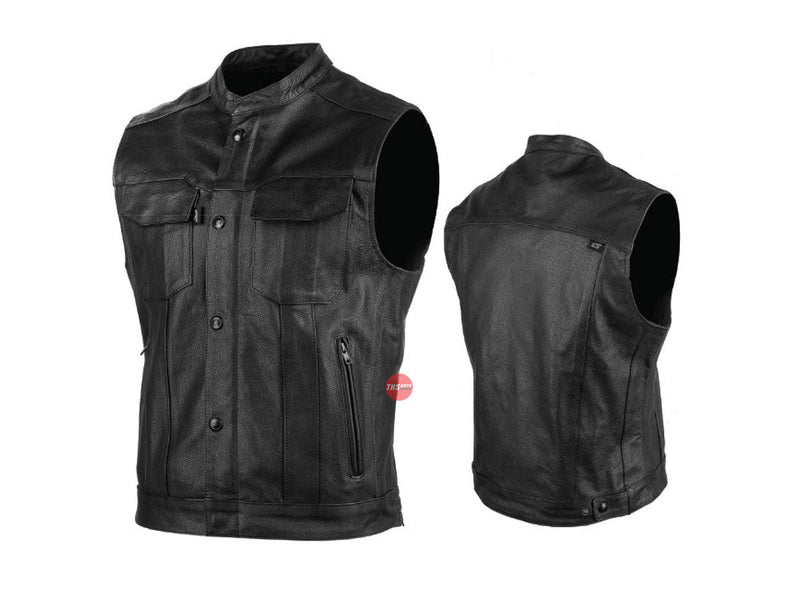 S&S M Band Of Brothers Leather Vest Black Speed & Strength