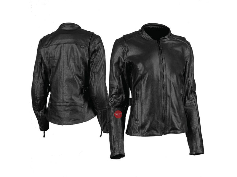 S&S WL Throttle Body Ladies Blk Leather Jacket Speed & Strengt