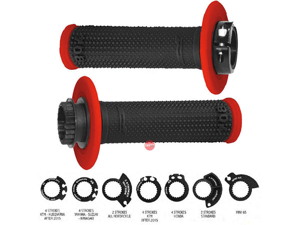 ProGrip Lock on Grips Red/Black 22/25 7 throttle Cams Progrip