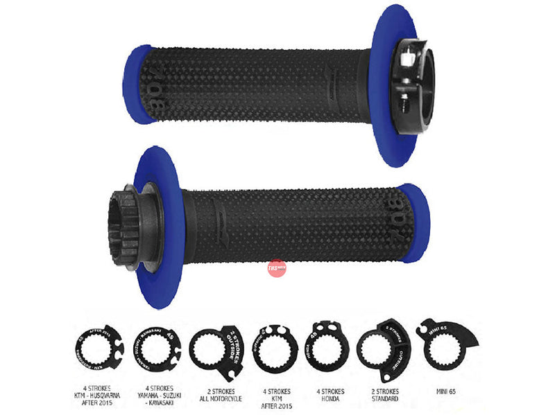 ProGrip Lock on Grips Blue/Black 22/25 7 throttle Cams Progrip