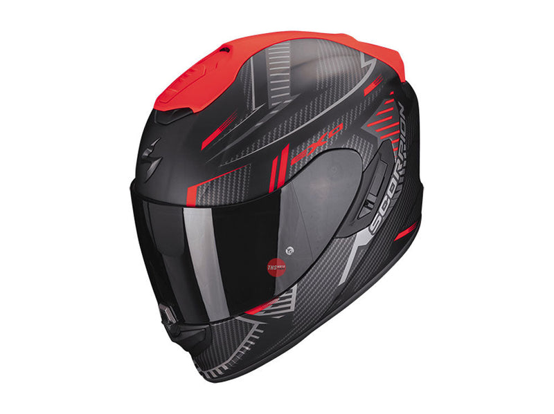 Scorpion EXO-1400 EVO Air Shell Matt Blk/Red Road Helmet Size Large 60cm