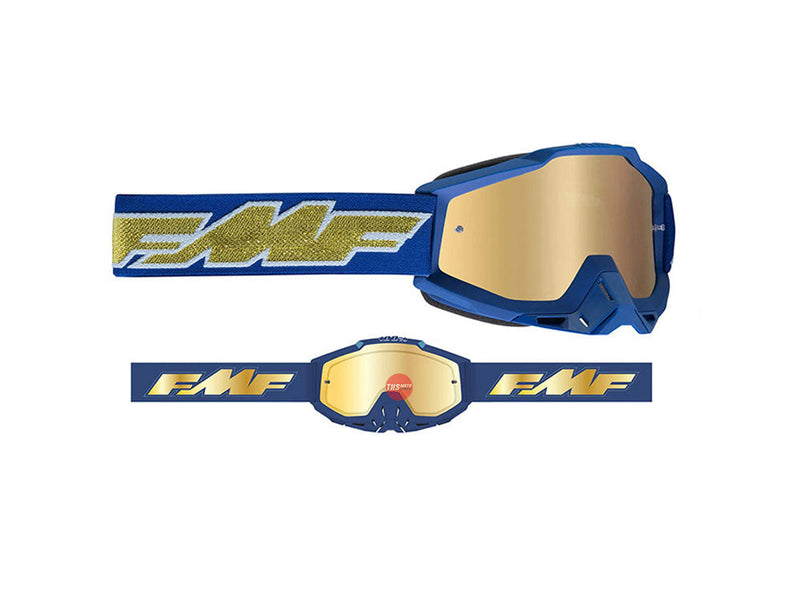 FMF POWERBOMB Goggle Rocket DeepNavy/Gold-Mirror Gold Lens