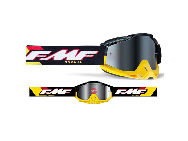 FMF POWERBOMB Goggle Speedway Red/Blk/Yel - Silver Lens