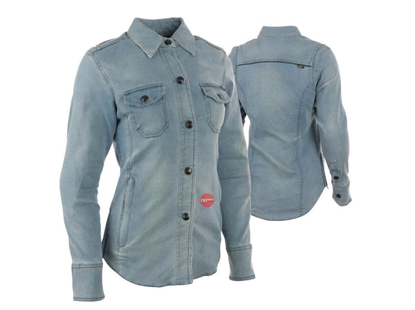 S&S WXS Speed Society Ladies Moto Shirt Denim & Strength