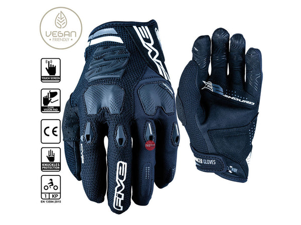 Five E2 Black Road Gloves Size 08 Small