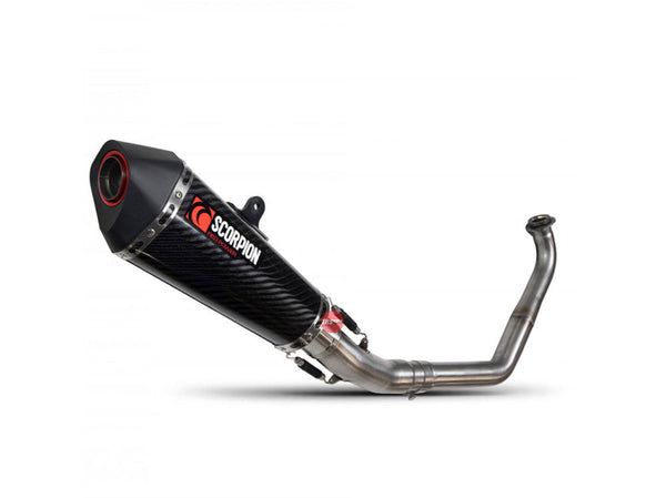 Scorpion YZF-R125 Serket Taper Full System Carbon Fibre Sleeve 2019-2020