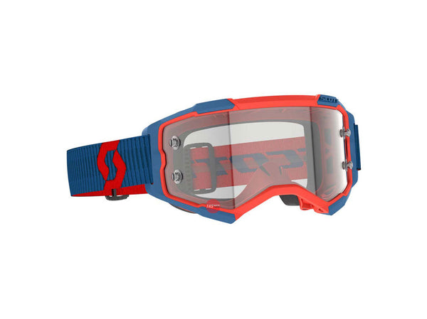 Scott Fury Goggle Clear Dark Blue/ Neon Red Works