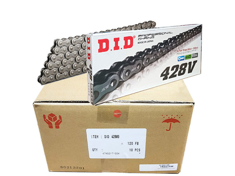 D.I.D 428V x 120FB FJ O'Ring DID chain w/clip link box of 10