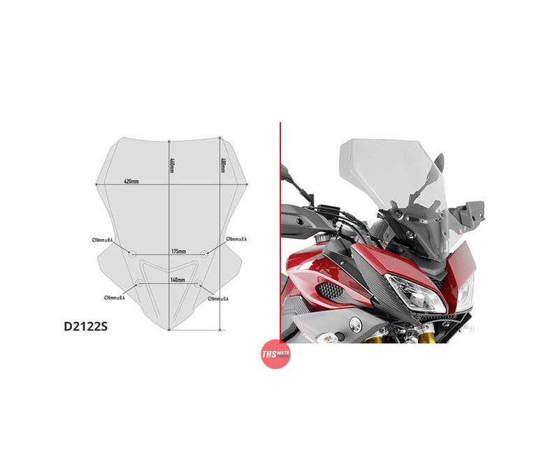 Givi Screen Yamaha Mt-09 Tracer '15-'17 Smoked 48X42cm Factory Second