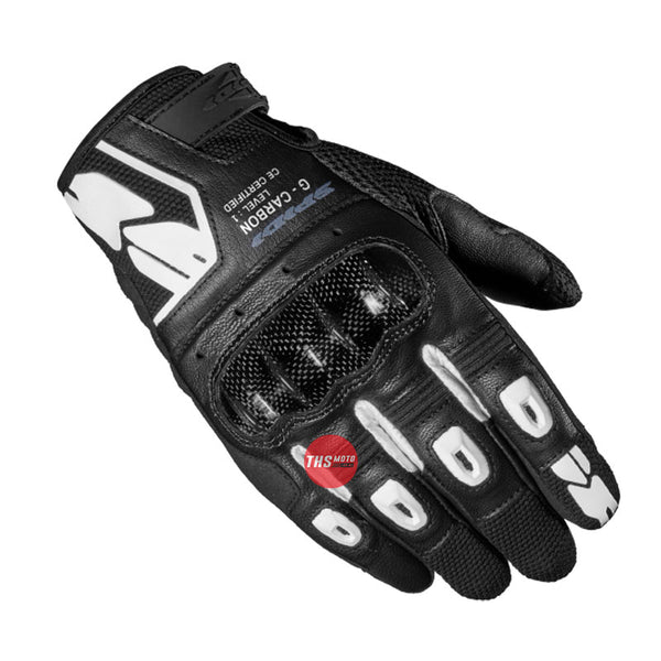 Spidi Gloves G-Carbon Leather Short Black/White 2XL