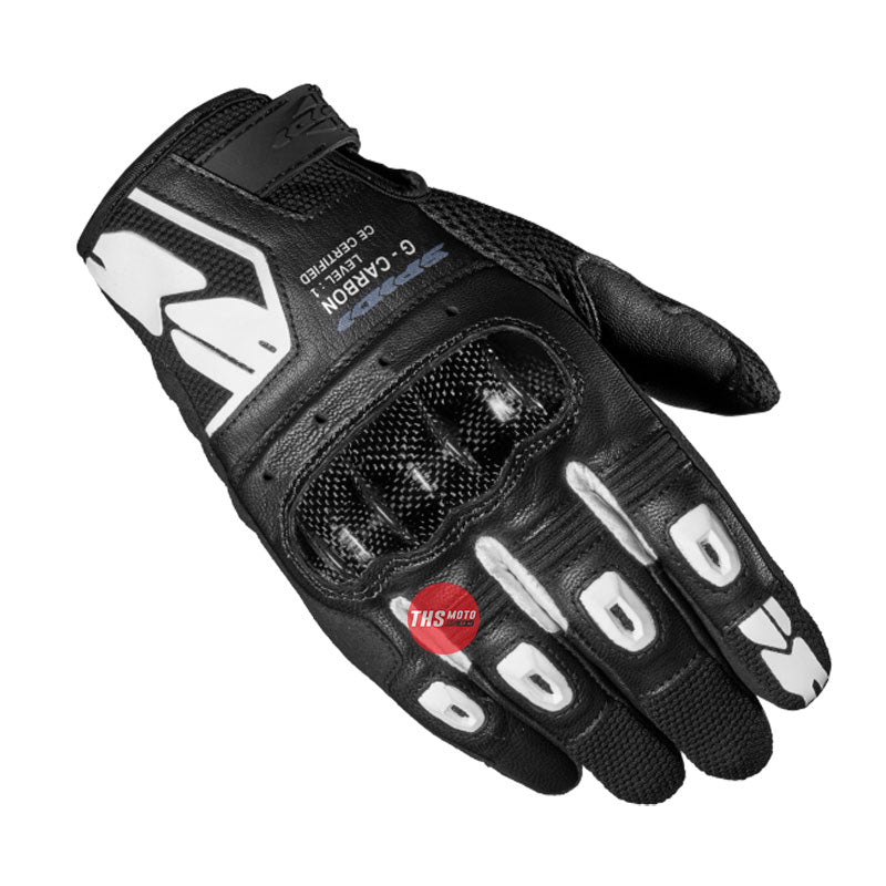 Spidi Gloves G-Carbon Leather Short Black/White 3XL