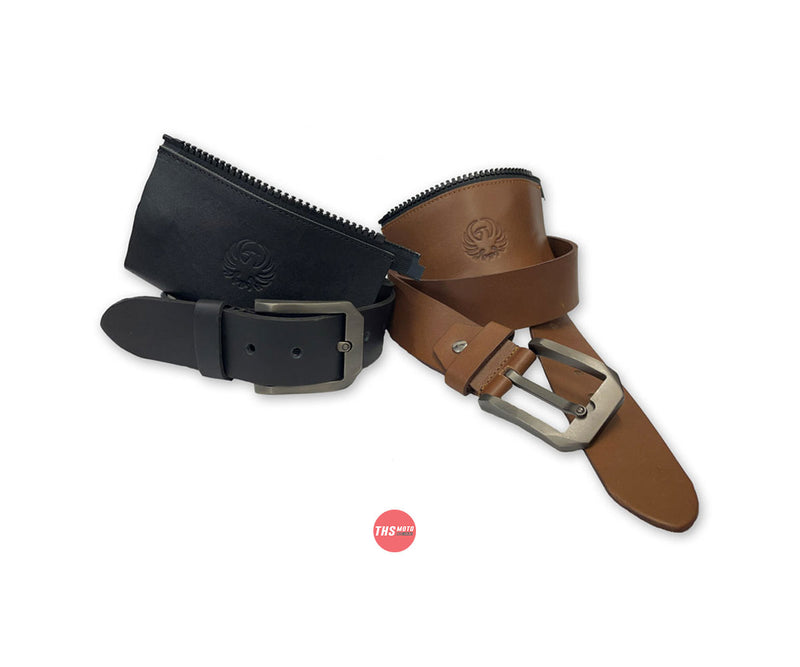 Merlin Belt With Jacket Connecting Zip Leather Brown Size 38-40 Man