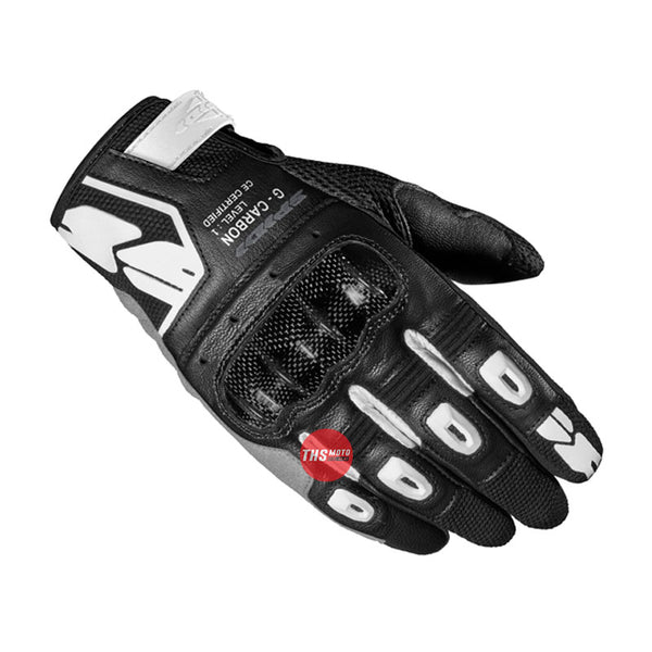 Spidi Gloves G-Carbon Lady Leather Short Black/White Large