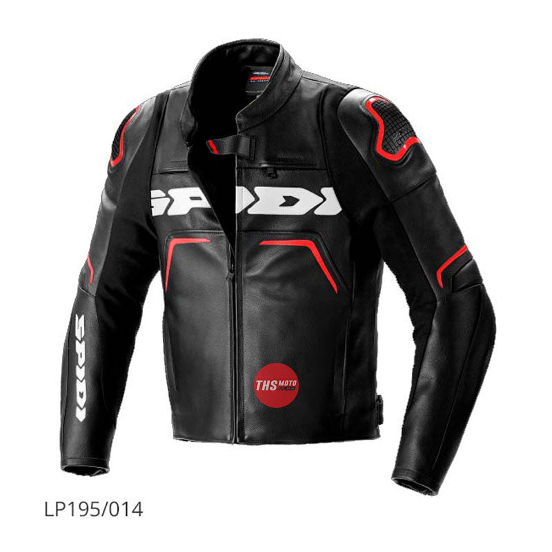 Spidi Jacket Leather Evorider 2 Black/Red 52