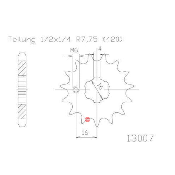 Moto Master Sprocket Front 14T 14 Tooth