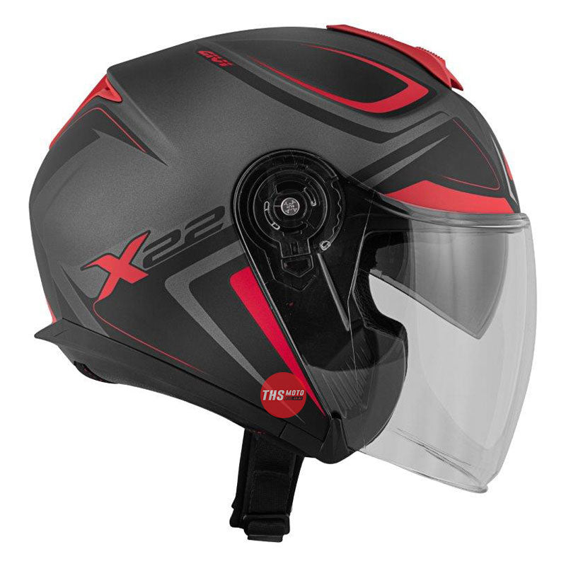 Givi X22 Planet Jet Helmet Solid Colour Grey/Red 54/X-Small