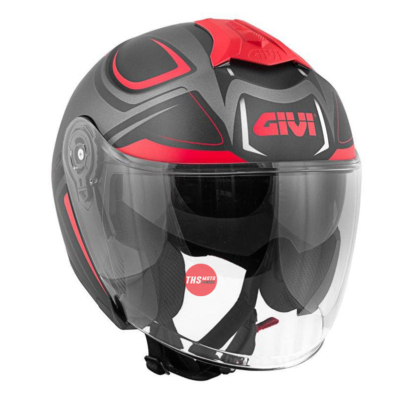 Givi X22 Planet Jet Helmet Solid Colour Grey/Red 54/X-Small