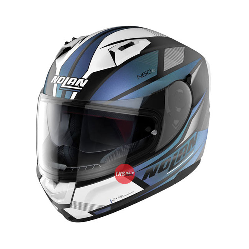 Nolan Helmet N60-6 Downshift Flat Black / Steel Blue 2XL