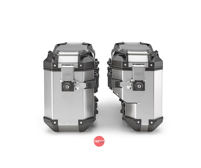 Givi Cam-Side Panniers 37Lt L/33Lt R Outback Evo Alu Silver (Plos Only)