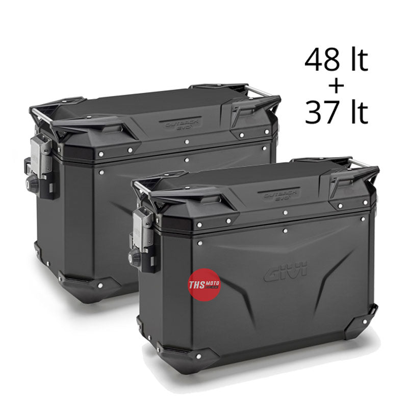 Givi Cam-Side Panniers 37Lt R/48Lt L Outback Evo Alu Black