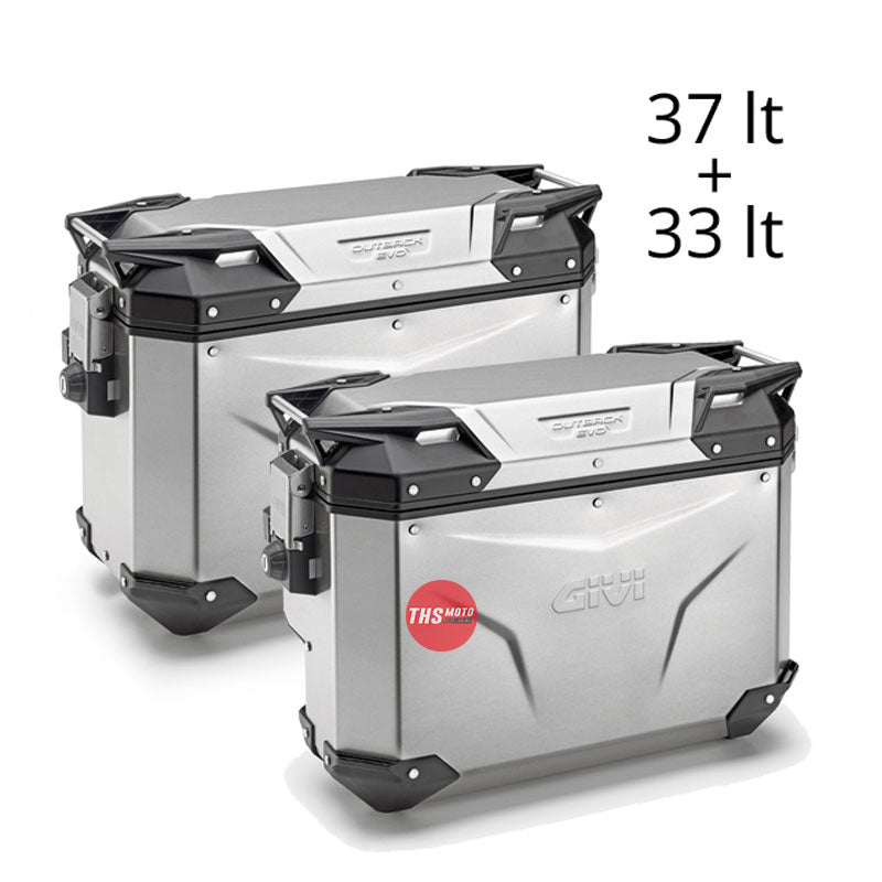 Givi Cam-Side Panniers 37Lt L/33Lt R Outback Evo Alu Silver (Plos Only)