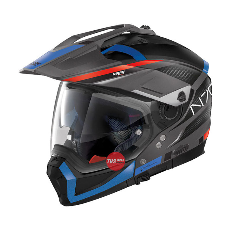 Nolan Helmet N70-2X Earthquake Flat Lava Grey / Blue Red 2XL