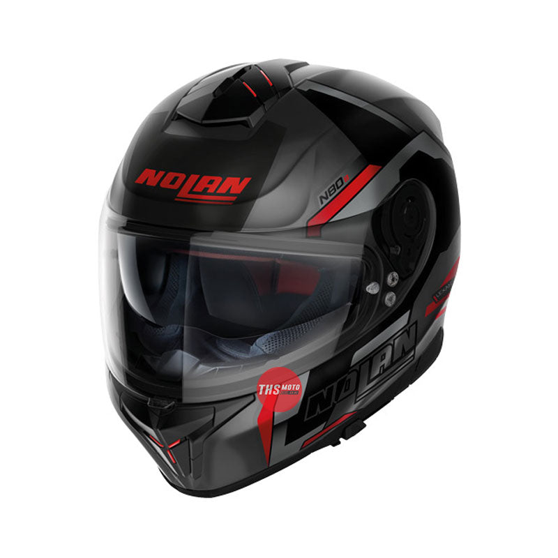 Nolan Helmet N80-8 Wanted Flat Lava Grey / Red Small