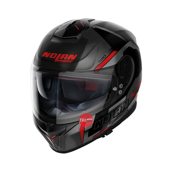 Nolan Helmet N80-8 Wanted Flat Lava Grey / Red Large