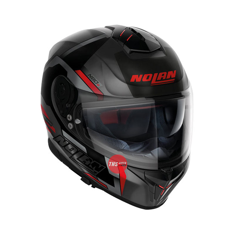 Nolan Helmet N80-8 Wanted Flat Lava Grey / Red XL