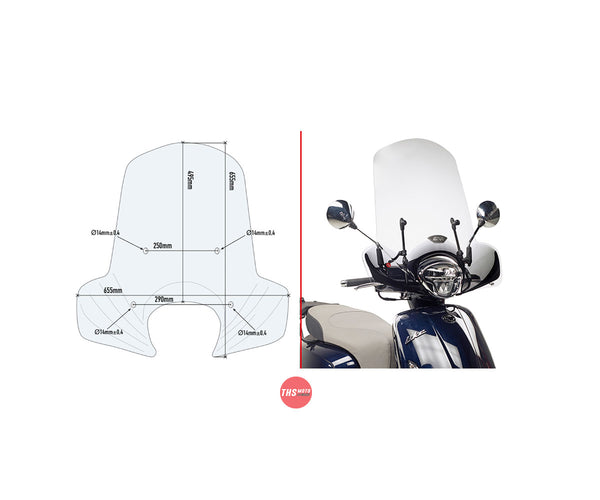 Givi Screen Kymco Like 50-150 '17-> Clear 49.5X65.5cm (A6109A)