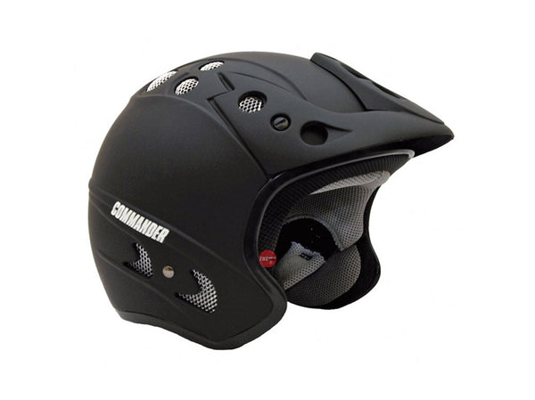 FFM Commander Matt Black Jet Open Face Helmet Size 2XL 64cm