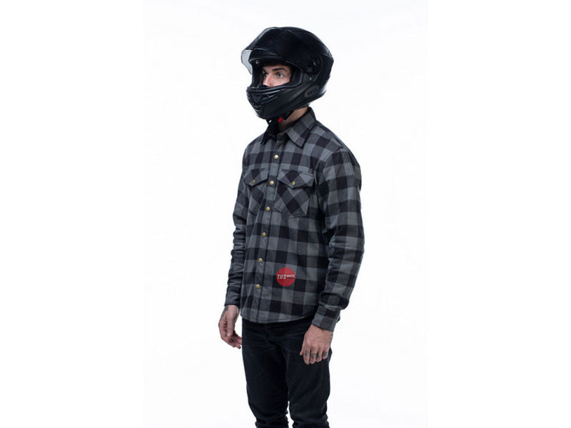 Rjays Regiment Flannel Shirt Grey Black Road Jacket Size XL