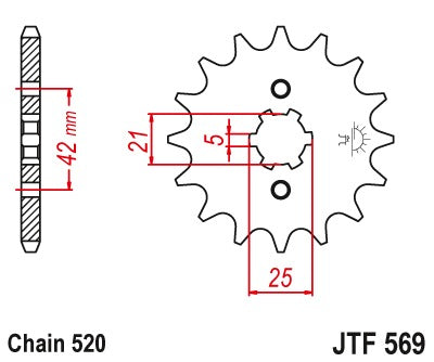 JT Sprockets Front OE Steel T13