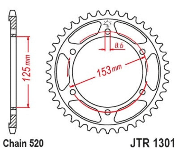 JT Sprockets Rear OE Steel T40