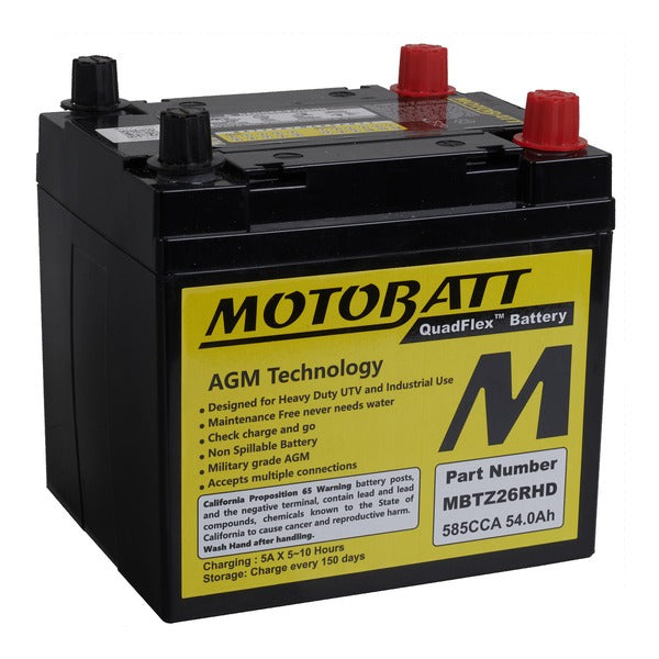 Motobatt MBTZ26RHD Quadflex Battery Round Terminal (1PC/CTN)