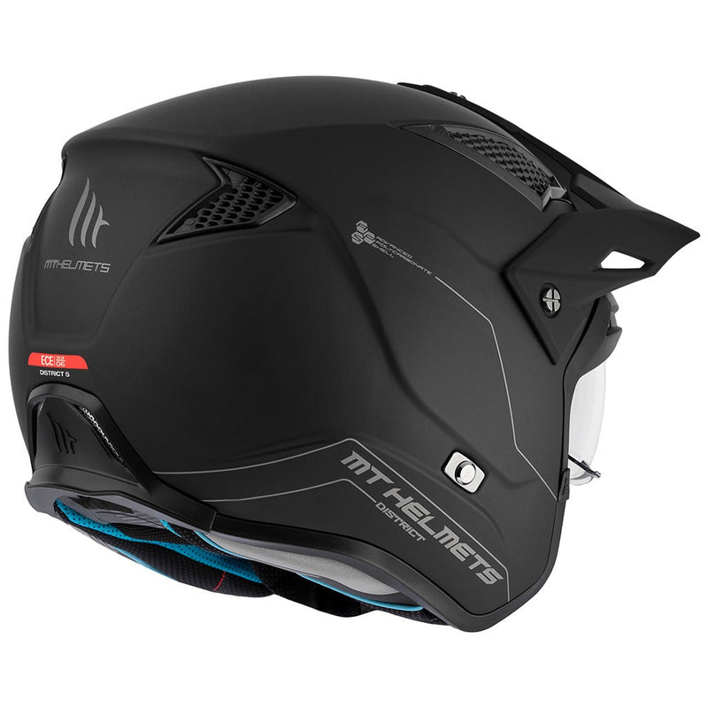 MT District SV S Matt Black Open Face Helmet Size XS 54cm