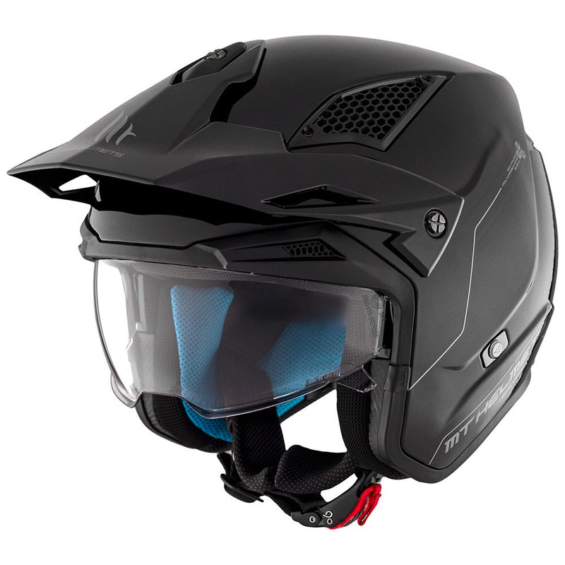 MT District SV S Matt Black Open Face Helmet Size XS 54cm