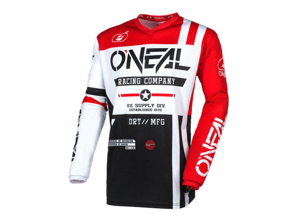 Oneal 25 Element Jersey Warhawk V.24 Black White red Off Road Jerseys Size Small