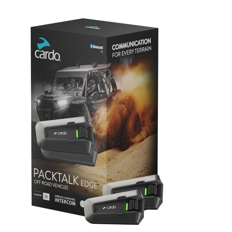 Cardo Packtalk EDGE ORV Bluetooth Motorcycle Intercom Communication System Dual Units