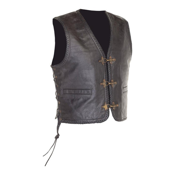 Richa Gilet Sadic Leather Vest with Laces - Black Size Medium