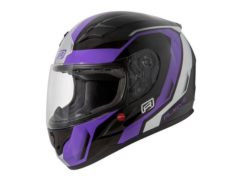 Rjays Grid Gloss Black Purple Road Helmet Size Small 56cm